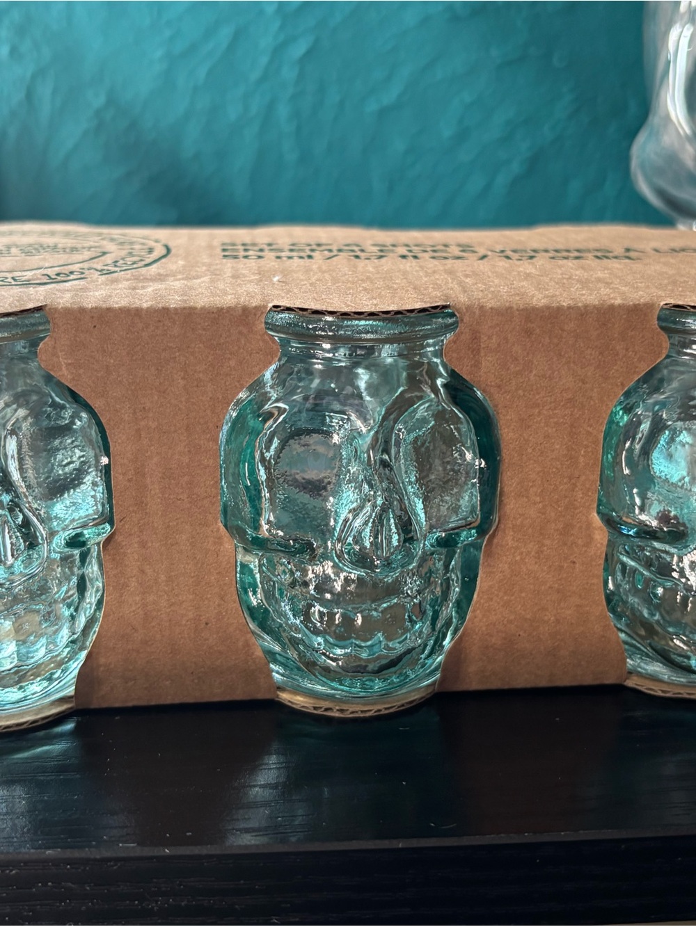 (6) Glass Skull shot glasses
